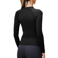 Base Layer Equestrian Stockholm Dynamic feminino de mangas compridas Preto