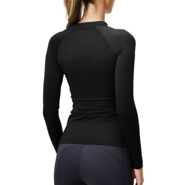 Base Layer Equestrian Stockholm Dynamic feminino de mangas compridas Preto