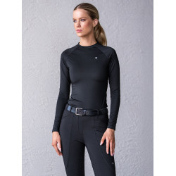 Base Layer Equestrian Stockholm Dynamic feminino de mangas compridas Preto