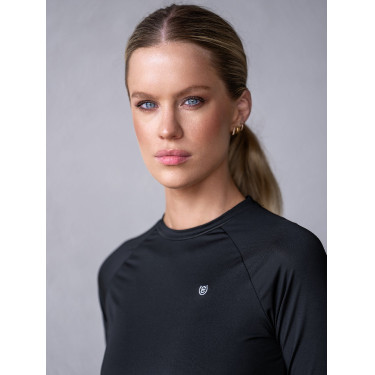 Base Layer Equestrian Stockholm Dynamic feminino de mangas compridas Preto