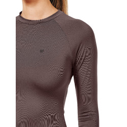 Base Layer Equestrian Stockholm Dynamic feminino de mangas compridas Mocha moderno Castanho