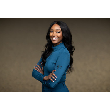 Base Layer Equestrian Stockholm Vision manga comprida mulher Pradaria azul