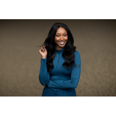 Base Layer Equestrian Stockholm Vision manga comprida mulher Pradaria azul