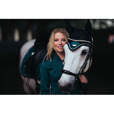 Touca anti-moscas Equestrian Stockholm Esmeralda Verde Touca anti-moscas Equestrian Stockholm Esmeralda Verde
