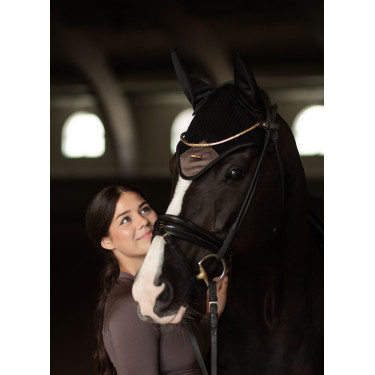 Capuz antimoscas Equestrian Stockholm Performance Mocha moderno Castanho