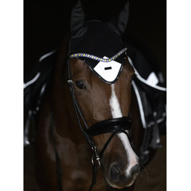 Touca antimoscas Reflective Equestrian Stockholm luminosa Preto brilhante Touca antimoscas Reflective Equestrian Stockholm luminosa Preto brilhante