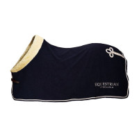 Manta de lã Equestrian Stockholm com pelo Marinho Azul-marinho