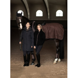Capa de dorso quadrada Equestrian Stockholm em lã polar Mocha moderno
