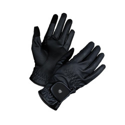Luvas de equitação Equestrian Stockholm Motion Edição preta Preto