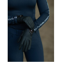 Luvas de equitação Equestrian Stockholm Motion Edição preta Preto