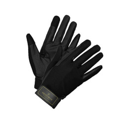 Luvas de equitação Equestrian Stockholm Summer Preto dourado Luvas de equitação Equestrian Stockholm Summer Preto dourado