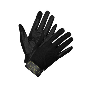 Luvas de equitação Equestrian Stockholm Summer Preto dourado Luvas de equitação Equestrian Stockholm Summer Preto dourado