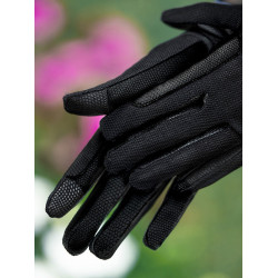 Luvas de equitação Equestrian Stockholm Summer Preto dourado Luvas de equitação Equestrian Stockholm Summer Preto dourado