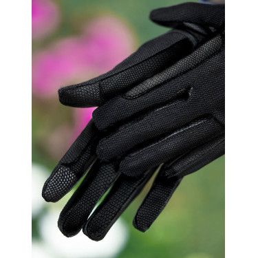 Luvas de equitação Equestrian Stockholm Summer Preto dourado Luvas de equitação Equestrian Stockholm Summer Preto dourado