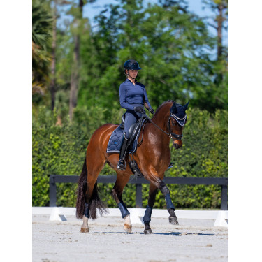 Guarnições de dressage Equestrian Stockholm em malha Azul‑meia‑noite Azul-marinho Guarnições de dressage Equestrian Stockholm em malha Azul‑meia‑noite Azul-marinho