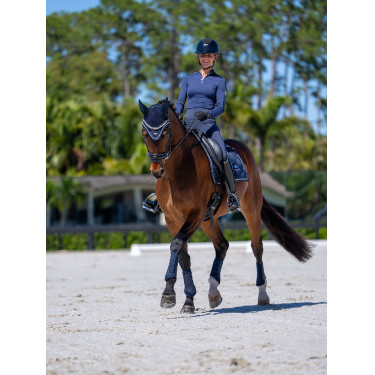 Guarnições de dressage Equestrian Stockholm em malha Azul‑meia‑noite Azul-marinho Guarnições de dressage Equestrian Stockholm em malha Azul‑meia‑noite Azul-marinho