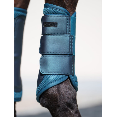 Guarnições de dressage Equestrian Stockholm em malha Azul petróleo