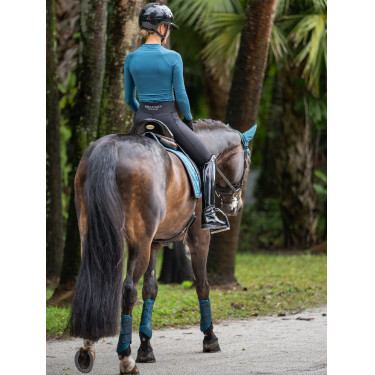 Guarnições de dressage Equestrian Stockholm em malha Azul petróleo