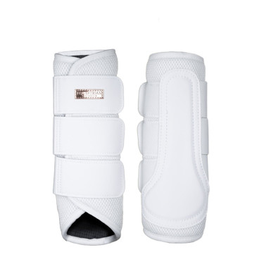 Guarnições de dressage Equestrian Stockholm em malha Branco dourado Azul-marinho