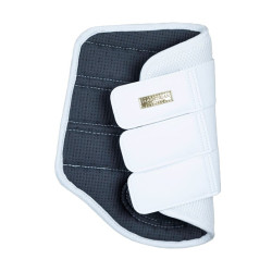 Guarnições de dressage Equestrian Stockholm em malha Branco dourado Azul-marinho