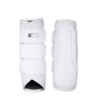 Guarnições de dressage Equestrian Stockholm em malha Branco prateado Azul-marinho
