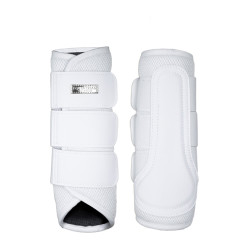 Guarnições de dressage Equestrian Stockholm em malha Branco prateado Azul-marinho