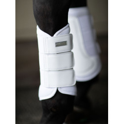 Guarnições de dressage Equestrian Stockholm em malha Branco prateado Azul-marinho