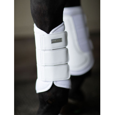 Guarnições de dressage Equestrian Stockholm em malha Branco prateado Azul-marinho