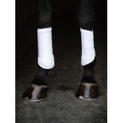 Guarnições de dressage Equestrian Stockholm em malha Branco prateado Azul-marinho