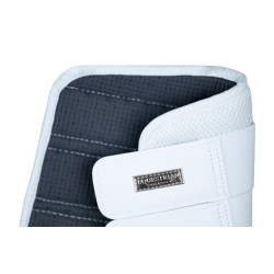 Guarnições de dressage Equestrian Stockholm em malha Branco prateado Azul-marinho