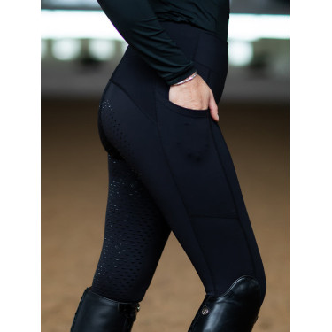 Legging de equitação Equestrian Stockholm Movement feminino Todo preto