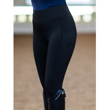 Legging de equitação Equestrian Stockholm Movement feminino Todo preto