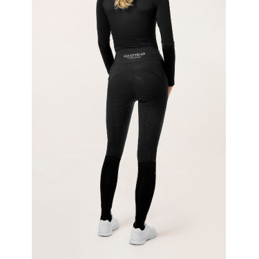 Legging de equitação Equestrian Stockholm Movement feminino Edição preta Preto
