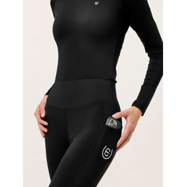 Legging de equitação Equestrian Stockholm Movement feminino Edição preta Preto