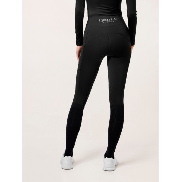 Legging de equitação Equestrian Stockholm Movement feminino Edição preta Preto