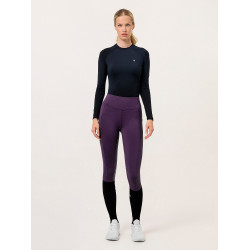 Legging de equitação Equestrian Stockholm Movement feminino Preto raven Violeta
