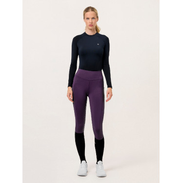 Legging de equitação Equestrian Stockholm Movement feminino Preto raven Violeta