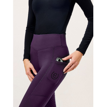 Legging de equitação Equestrian Stockholm Movement feminino Preto raven Violeta