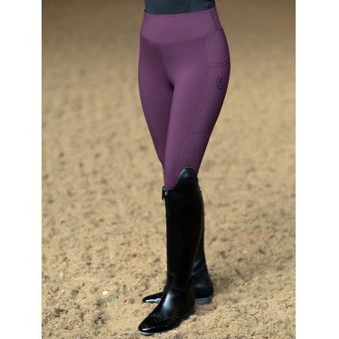 Legging de equitação Equestrian Stockholm Movement feminino Preto raven Violeta