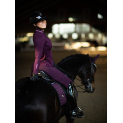 Legging de equitação Equestrian Stockholm Movement feminino Preto raven Violeta