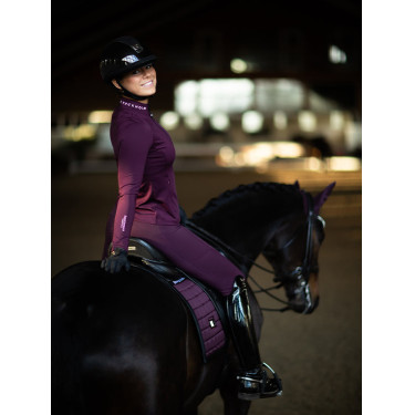 Legging de equitação Equestrian Stockholm Movement feminino Preto raven Violeta