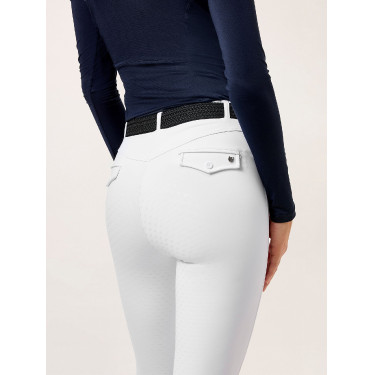 Legging de equitação Equestrian Stockholm Premium feminino Branco