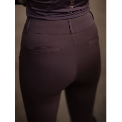 Legging de equitação Equestrian Stockholm Supreme feminino Brilho infinito Castanho