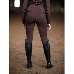 Legging de equitação Equestrian Stockholm Supreme feminino Brilho infinito Castanho