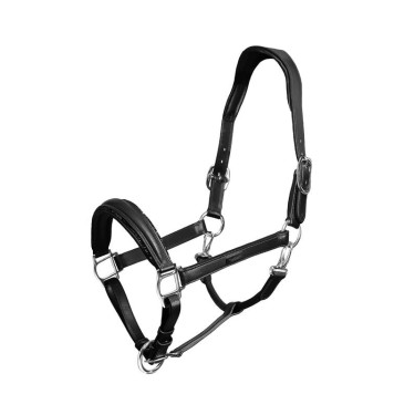 Cabolça de couro Equestrian Stockholm anatómica brilhante Edição Noir Preto