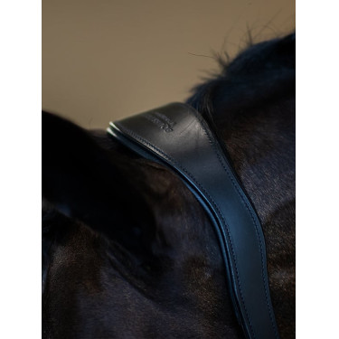 Cabolça de couro Equestrian Stockholm anatómica brilhante Edição Noir Preto