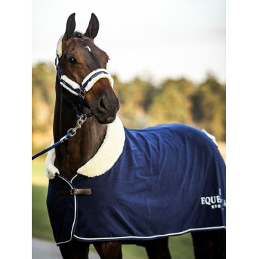 Cabeção e guia Equestrian Stockholm com pelo Marinho Azul-marinho