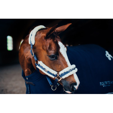 Cabeção e guia Equestrian Stockholm com pelo Marinho Azul-marinho