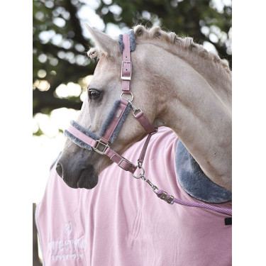 Cabeção e guia Equestrian Stockholm com pelo Rosa