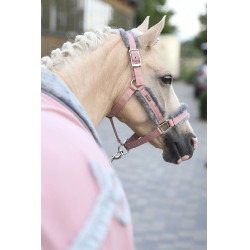 Cabeção e guia Equestrian Stockholm com pelo Rosa